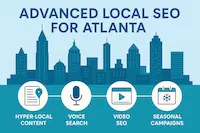 A chess board with pieces on a map of Atlanta, symbolizing advanced local SEO strategy.