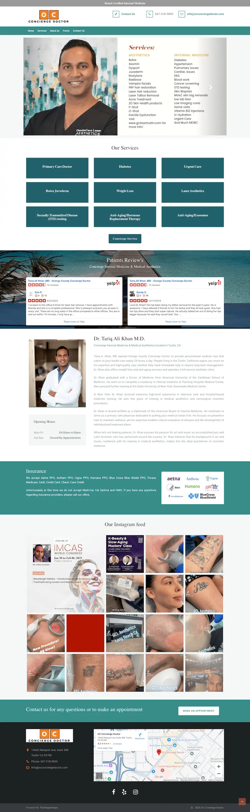 OC Concierge Doctor Protfolio Project Custom Coded by Tilt Stack Web Development