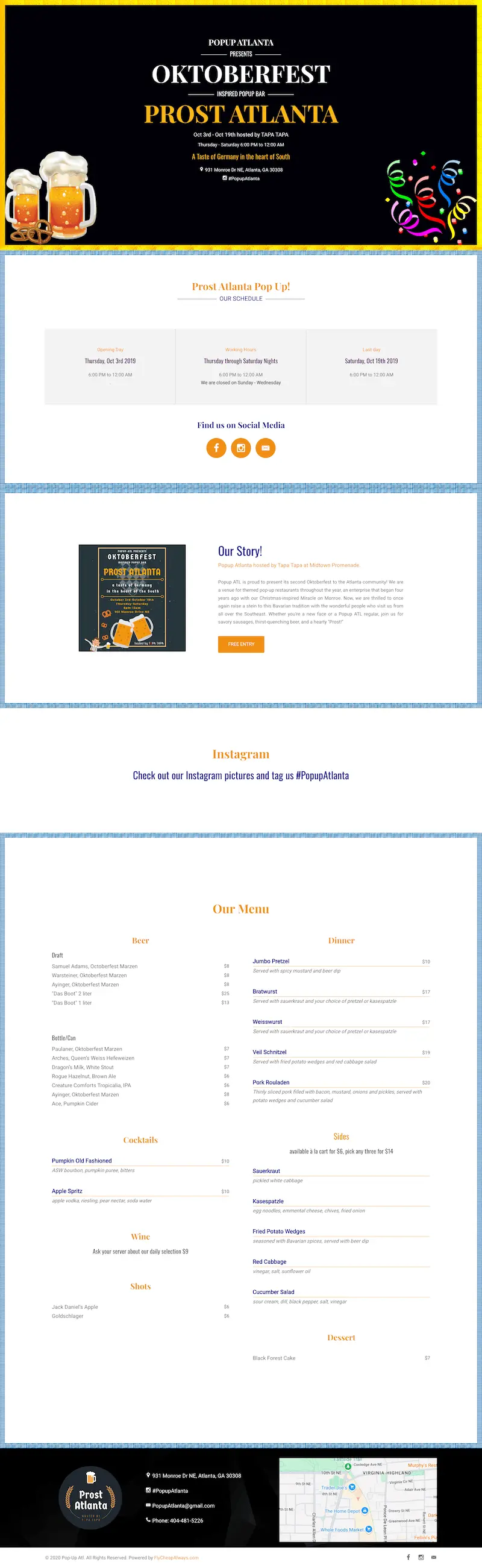PopUp ATL Octoberfest Protfolio Project Custom Coded by Tilt Stack Web Development